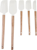 Ptanexx Wooden Handle Silicone Spatula Set 5 Piece, Batter Mixing Spatula, Spatula for Cooking, Jars, Baking, Mixing, Frosting by CozyNest Decor