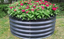 Vego garden 17" Tall 42" Round Raised Garden Bed Metal Raised Bed Planter Box for Vegetables Flowers Patio, Modern Gray by GreenHaven Gardens