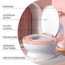 Potty Training Toilet, Realistic Potty Training Seat, Toddler Potty Chair with Soft Seat, Removable Potty Pot, Toilet Tissue Dispenser and Splash Guard, Non-Slip for Toddler& Baby&Kids White, Pink by TinyTreasures Baby Boutique