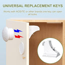 AOSITE Child Safety Magnetic Cabinet Locks Keys, 2 Pack Universal Replacement Keys Child Proof Extra Stronger Magnet Baby Locks for Cabinets and Drawers with Adhesive, 2 Key Holders Included by TinyTreasures Baby Boutique