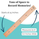 Wooden Growth Chart – Kids Height Chart, Wall Measurement for Kids, Height Chart for Wall, Growth Ruler for Children – Natural with Black Numerals - “Love Grows Here” (63" x 6.7") by TinyTreasures Baby Boutique