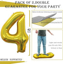 GOER Gold Foil Balloons Number 4,Huge Number Balloons for 4th 44th Birthday Party Supplies Anniversary Decorations(3 pcs,42 inch,32 inch,16inch) by TinyTreasures Baby Boutique