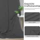 Easy-Going Blackout Curtains for Bedroom, Solid Thermal Insulated Grommet and Noise Reduction Window Drapes, Room Darkening Curtains for Living Room, 2 Panels (34x72 in, Gray) by CozyNest Decor