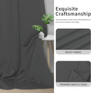 Easy-Going Blackout Curtains for Bedroom, Solid Thermal Insulated Grommet and Noise Reduction Window Drapes, Room Darkening Curtains for Living Room, 2 Panels (34x63 in, Gray) by CozyNest Decor