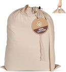 LFH Home Cotton Canvas Extra Large Laundry Bag with Handle, Heavy Duty Drawstring Closure Washable Laundry Bags School Travel, Home, Hotel, College Dorm, Organizer Sack, Toys Clothes 28x36-Natural by TinyTreasures Baby Boutique