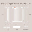 owlie 37.4" Extra Tall Wide Baby Gate for Stairs Doorways,47-57 Inch Extra Large Long Baby Gate with Door Indoor Safety Metal Pressure Mounted Pet Gate with Walk-Thru Auto Close, White by TinyTreasures Baby Boutique