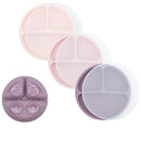 WeeSprout Suction Plates with Lids for Babies & Toddlers, 100% Silicone Dinnerware Stays Put, Divided Design for Picky Eaters, Microwave & Dishwasher Friendly, 3 Pack (Matte Pink, Purple, Blush Pink) by TinyTreasures Baby Boutique
