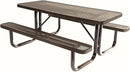 Coated Outdoor Furniture Heavy-Duty Portable Outdoor Picnic Table, Thermoplastic Coated Expanded Metal Commercial-Grade Patio Dining Furniture Made in America (6ft Rectangular, Textured Brown) by GreenHaven Gardens
