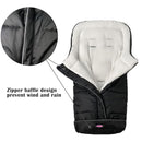 Weather Proof Oudtoor Walking Universal Stroller Bunting Bag with Reflective Strips,Multi-Zippers,Central and Feet Area Opens,Easy for Baby in&Out&Temperature Regulation Footmuff for Stroller,Black by TinyTreasures Baby Boutique