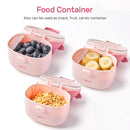 NCVI Baby Formula Dispenser On The Go, Formula Container To Go, Formula Holder for Travel, Outdoor Picnic with Baby Infant, Portable Container for Milk Powder, Snacks, Candy, Fruits (Pink) by TinyTreasures Baby Boutique