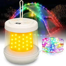UniqueFire Portable 2-in-1 Camping Lantern & String Lights, Rechargeable LED Tent Lantern with RGB String Lights for Camping, Party, Garden & Yard Outdoor Decoration by GreenHaven Gardens