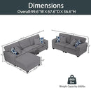 L Lengend Vansen Modular Sectional Sofa U Shaped Couch with Ottoman Modern Reversible Corner Sectional Couch for Living Room (Dark Grey, 2+3 with Ottoman) by CozyNest Decor