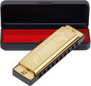 Randon Gold Harmonica Key of C, 10 Holes Diatonic Harmonicas for Adults/Kids/Beginners, Blues Harmonica as Gift, with Case, Clean Cloth and Manual by TinyTreasures Baby Boutique