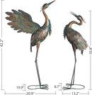 Crane Statues for Garden Decor, Metal Yard Art Heron Garden Statues, Standing Garden Sculptures & Statues for Yard Decorations Outdoor, 38-42 Inch Set of 2, Copper by GreenHaven Gardens