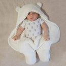 Jam Naturals-Cute Bear Organic Newborn Swaddle Wrap- Gender Neutral Soft Baby Blanket (White, 3-6m) by TinyTreasures Baby Boutique