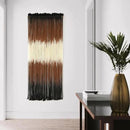 Macrame Wall Hanging Brown Boho Hand Woven Tassel Yarn Tapestry Wall Art for Living Room Bedroom Fiber Art 15''W*43''L by CozyNest Decor