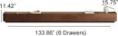 134" Farmhouse TV Unit - Large Wood Entertainment Center with Storage Drawers for 75"+ TVs, Home Office Floor Console by CozyNest Decor