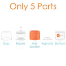 PopYum 5 oz Orange Anti-Colic Formula Making/Mixing/Dispenser Baby Bottles, 2-Pack with