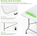 Folding Table 6ft, Foldable Portable Heavy Duty Plastic Fold-in-Half Utility Table with Handle & Safety Locks, Picnic Table Indoor Outdoor for Camping, Picnic and Party by GreenHaven Gardens