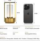 Portable Metal Table Lamp for Indoor/Outdoor ,Rechargeable Cordless LED Lamp, 3-Colour Infinitely Dimming Battery Powered Small Desk Lamp, Restaurant/Bedroom/Bar/Coffee/Camping Light (Gold Set of 2) by CozyNest Decor