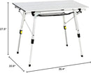 PORTAL Outdoor Folding Portable Picnic Camping Table with Adjustable Height Aluminum Roll Up Table Top Mesh Layer, Silver by GreenHaven Gardens