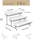 MALACASA 3 Tier Serving Tray, Porcelain Tiered Cupcake Stand, Ceramic Elevated Serving Platter with Collapsible Sturdier Rack,Series PLAT (White, 14 Inch) by CozyNest Decor