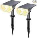 Linkind Solar Lights Outdoor Waterproof IP67, StarRay Dusk-to-Dawn Outdoor Solar Lights, 3 Lighting Modes Solar Spot Lights Outdoor for Garden, Yard, Landscape (Warm White, 2 Pack) by CozyNest Decor