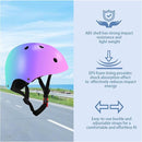Color Gradient Adjustable Kids' Helmet with Knee & Elbow Pads Set | Multi-Sport Safety Gear for Boys & Girls Ages 5-14 | Skateboarding, Scooters, Roller & Inline Skating, Longboarding by TinyTreasures Baby Boutique