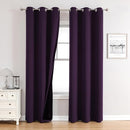 ChrisDowa 100% Blackout Curtains for Bedroom with Black Liner, 2 Thick Layers Total Blackout Thermal Insulated Grommet Window Curtains 2 Panels Set (Royal Purple, 42 x 84 Inch) by TinyTreasures Baby Boutique