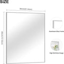 Silver Bathroom Mirror, 48"X36" Rectangle Mirrors for Wall Metal Frame, Bathroom Rectangular Mirror Modern Wall Mirror for Bedroom Living Room, Hangs Horizontal or Vertical by CozyNest Decor
