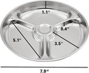 Korean Stainless Steel Divided Round Plates, Little Kids Toddlers Babies Tray, BPA Free, Diet Control, Camping Dishes, 8 Inch Compact Serving Platter, 3 Compartment Plate, Set of 2 by TinyTreasures Baby Boutique