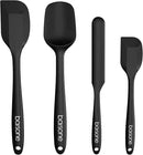 Barsone 4-Piece Silicone Spatula Set（ Heat Resistant 446°F Food Grade BPA Free, Nonstick Cookware Safe Dishwasher Safe Kitchen Tools for Baking, Cooking, Stirring, Black） by CozyNest Decor