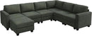 HONBAY Corduroy Sectional Sofa with Storage, U Shape Modular Sectional Sofa with Chaise, Modular Couches for Living Room, Green by CozyNest Decor