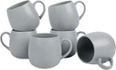 Ceramic Coffee Mugs Set of 6, 14oz - Modern Scandinavian Aesthetic - Microwavable Stoneware Coffee Cups with Comfortable Handle - Tea Mug Set for Latte, Cappuccino, Soup - Pale Blue Mist by CozyNest Decor