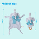 Organic Cotton Stuffed Animal Rattle Baby Toys, Organic Elephant Cuddle Cloth & Organic Musical Elephant Plush Toy Set for Newborns Infant Boys Girls, 2 PCS by TinyTreasures Baby Boutique