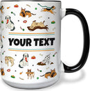 Personalized Mug for Kids - Dogs - Custom Name/Text, Ceramic Hot Chocolate/Cocoa/Coffee Cup for Boys/Girls, Birthday/Christmas/Holiday Gift - 15 oz, Black Handle by TinyTreasures Baby Boutique