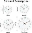 Mosewa Wall Clock 14 Inch White Silent Non Ticking Battery Operated Simple Minimalist Wooden Clock Decorative for Kitchen Bathroom Home Bedroom Living Room Office by CozyNest Decor