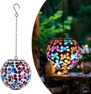 Hanging Solar Lanterns Outdoor Waterproof, Decorative Mosaic Butterfly Solar Lantern, Gazing Ball Globe Hanging Lantern for Patio Garden Yard Home Decor by GreenHaven Gardens