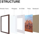 Vittanly 11x14 Picture Frames Set of 9, Shatter Resistant Plexiglass, Display 8x10 Pictures with Mat or 11x14 without Mat, Photo Frames for Wall or Tabletop, Engineered Wood, Walnut by CozyNest Decor