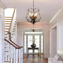 5-Light Vintage Crystal Branch Chandelier Farmhouse Hanging Pendant Light Fixtures for Living Room Dining Room Foyer Kitchen Island Hallway, Aged Bronze by CozyNest Decor