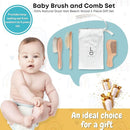 Premium Baby Hair Brush Set – Natural Goat Hair & Bamboo Bristle Brushes, Beechwood Comb, Cotton Pouch – Gentle Scalp Care for Newborns & Toddlers, Gift-Ready & Eco-Friendly by TinyTreasures Baby Boutique
