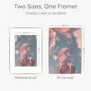 Homeforia A1 Poster Frame Rose Gold, High End Metal A1 Large Picture Frames with Mat A2 Photo, 23.4 x 33.1 Frames Matted to 16.5 x 23.4 Print, 23.4x33.1 Thin Frames, Tempered Glass, Wall Kit, Set of 1 by CozyNest Decor