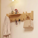 Wall Mounted Piano Key Hanger | Flip Style Hook | Entrance Wall Art Hook, Made of Oak Wood (3 Times Painted, 4 Times Polished) (Fence Beech, 8Hooks) by CozyNest Decor