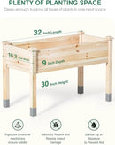 MIXC Wooden Raised Garden Bed with Legs, 32”L X 16”W, Elevated Reinforced Large Planter Box for Vegetable Flower Herb Outdoors - Beam and Column Structure - Unmatched Strength Outlast by GreenHaven Gardens