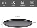 vicrays Serving Platter Ceramic Tray Plates Extra Large Oval 14.5 Inch Porcelain Dinner Plates Long Serving Dish Set Entertaining Party Restaurant Food Meat Sushi Fish Turkey Platter - Black by CozyNest Decor