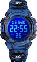 Kids Watch,Boys Watch for 3-15 Year Old Boys,Digital Sport Outdoor Multifunctional Chronograph LED 50 M Waterproof Alarm Calendar Analog Watch for Children with Silicone Band,Kids Gift by TinyTreasures Baby Boutique
