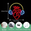 Heart With Headphone Neon Sign USB Power Music Heart Neon Light Dimmable Music Lover Led Art Sign Wall Decor for Bedroom Bar Party Studio Unique Gift for Music Enthusiasts by CozyNest Decor