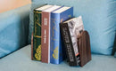 Large Bookend Hold Heavy Books- 7x4x5in 2 Pack Wood Bookends for Heavy Books Heavy Duty Walnut Book Ends for Men Wood Bookends for Office Desk Non-Skid by CozyNest Decor