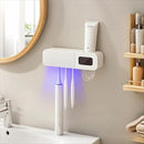 Smart Toothbrush Holder for Bathrooms, Toothbrush Cleaner Wall Mounted, Automatic Toothpaste Dispenser for Equipped with 3 Slots (White) by CozyNest Decor