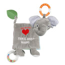 Elephant Touch and Feel Baby Books Toys 0-6 Months, Loveys Crinkle Books for Babies,Infant Toys 6-12-18 Months 1-2 Year Old, Baby Shower Easter Gifts Soft Cloth Book Teething Rattle for Boys Girls by TinyTreasures Baby Boutique